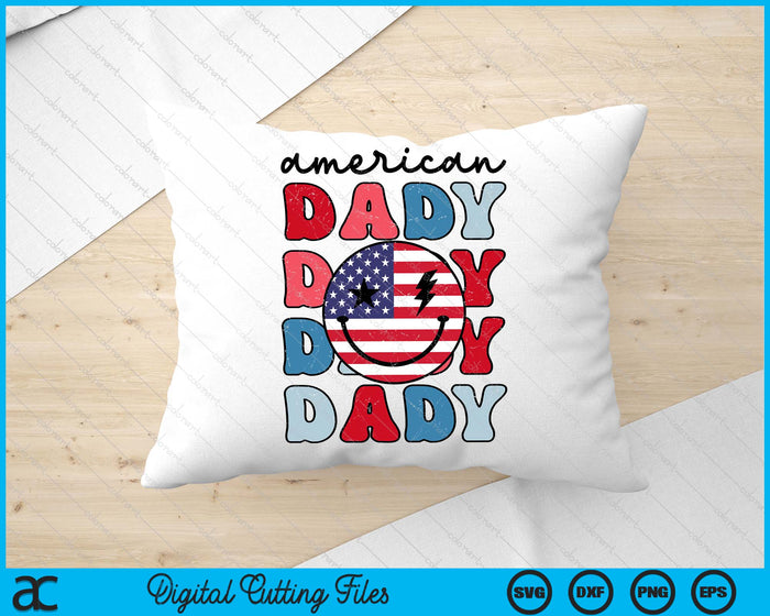 Retro American Dady American Flag Cute 4th Of July Patriotic SVG PNG Digital Cutting Files Retro American Dady American Flag Cute 4th Of July Patriotic SVG PNG Digital Cutting Files