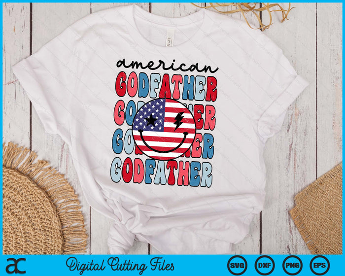 Retro American Godfather American Flag Cute 4th Of July Patriotic SVG PNG Digital Cutting Files Retro American Godfather American Flag Cute 4th Of July Patriotic SVG PNG Digital Cutting Files
