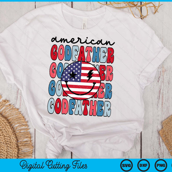 Retro American Godfather American Flag Cute 4th Of July Patriotic SVG PNG Digital Cutting Files Retro American Godfather American Flag Cute 4th Of July Patriotic SVG PNG Digital Cutting Files
