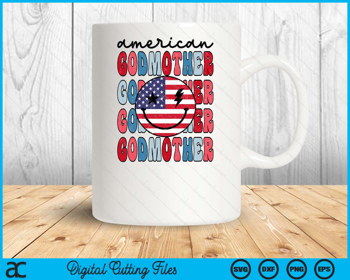 Retro American Godmother American Flag Cute 4th Of July Patriotic SVG PNG Digital Cutting Files Retro American Godmother American Flag Cute 4th Of July Patriotic SVG PNG Digital Cutting Files