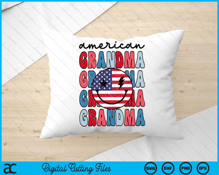 Retro American Grandma American Flag Cute 4th Of July Patriotic SVG PNG Digital Cutting Files Retro American Grandma American Flag Cute 4th Of July Patriotic SVG PNG Digital Cutting Files