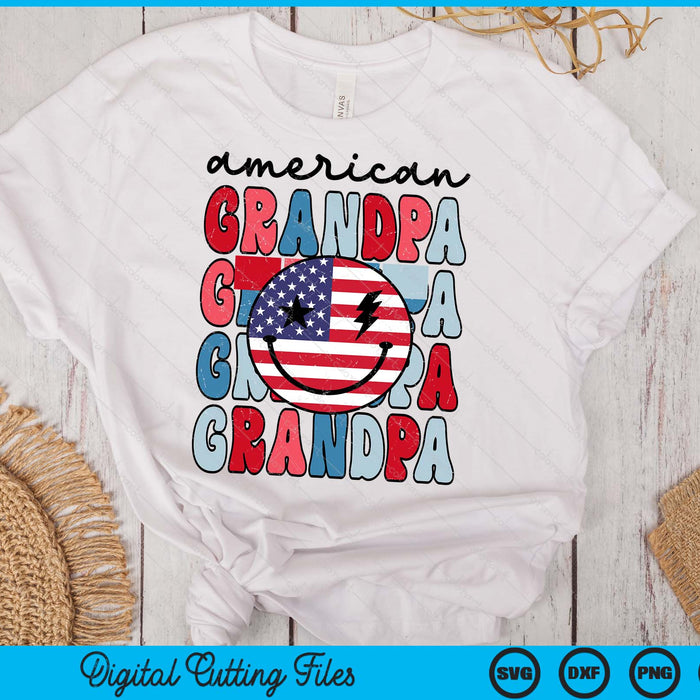 Retro American Grandpa American Flag Cute 4th Of July Patriotic SVG PNG Digital Cutting Files Retro American Grandpa American Flag Cute 4th Of July Patriotic SVG PNG Digital Cutting Files