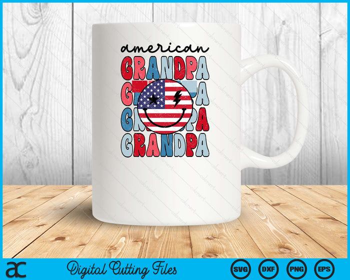 Retro American Grandpa American Flag Cute 4th Of July Patriotic SVG PNG Digital Cutting Files Retro American Grandpa American Flag Cute 4th Of July Patriotic SVG PNG Digital Cutting Files