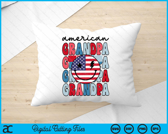 Retro American Grandpa American Flag Cute 4th Of July Patriotic SVG PNG Digital Cutting Files Retro American Grandpa American Flag Cute 4th Of July Patriotic SVG PNG Digital Cutting Files