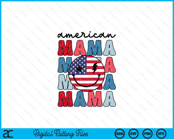 Retro American Mama American Flag Cute 4th Of July Patriotic SVG PNG Digital Cutting Files Retro American Mama American Flag Cute 4th Of July Patriotic SVG PNG Digital Cutting Files