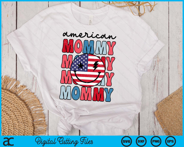 Retro American Mommy American Flag Cute 4th Of July Patriotic SVG PNG Digital Cutting Files Retro American Mommy American Flag Cute 4th Of July Patriotic SVG PNG Digital Cutting Files