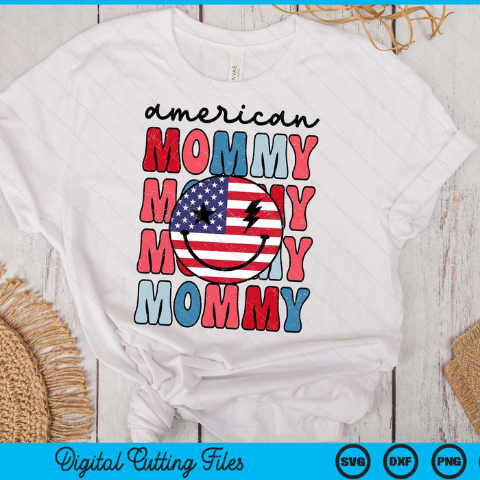 Retro American Mommy American Flag Cute 4th Of July Patriotic SVG PNG Digital Cutting Files Retro American Mommy American Flag Cute 4th Of July Patriotic SVG PNG Digital Cutting Files