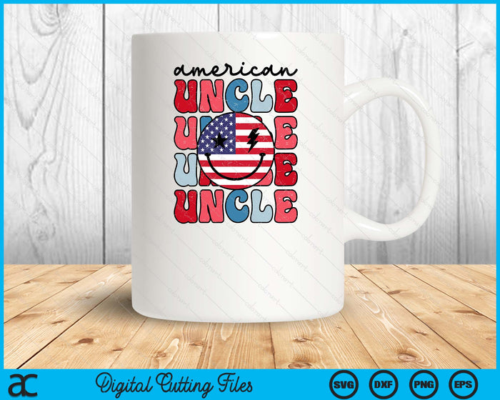 Retro American Uncle American Flag Cute 4th Of July Patriotic SVG PNG Digital Cutting Files Retro American Uncle American Flag Cute 4th Of July Patriotic SVG PNG Digital Cutting Files