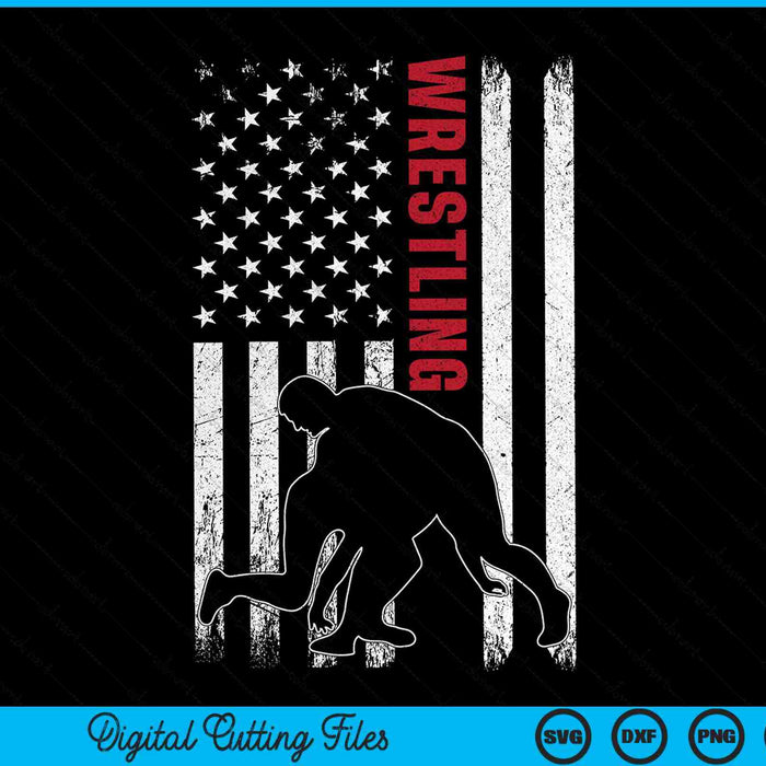 Retro American Wrestling Apparel US Flag Wrestling SVG PNG Digital Cutting Files