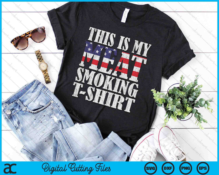Retro BBQ Smoker Vintage US Flag This Is My Meat Smoking SVG PNG Digital Cutting Files Retro BBQ Smoker Vintage US Flag This Is My Meat Smoking SVG PNG Digital Cutting Files