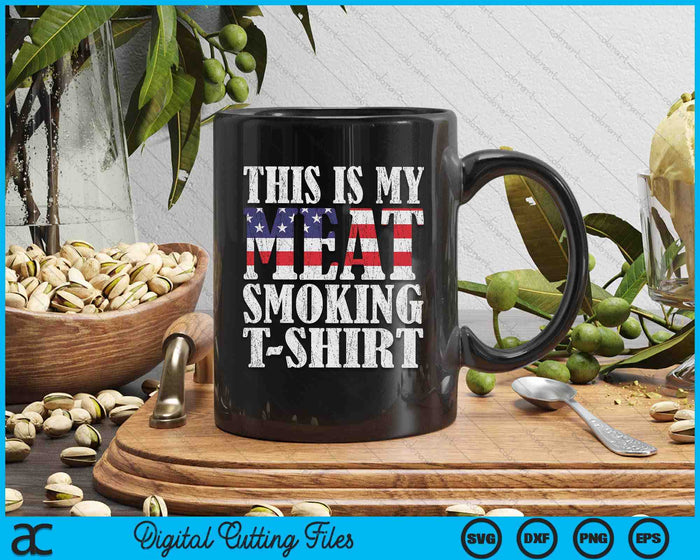 Retro BBQ Smoker Vintage US Flag This Is My Meat Smoking SVG PNG Digital Cutting Files Retro BBQ Smoker Vintage US Flag This Is My Meat Smoking SVG PNG Digital Cutting Files