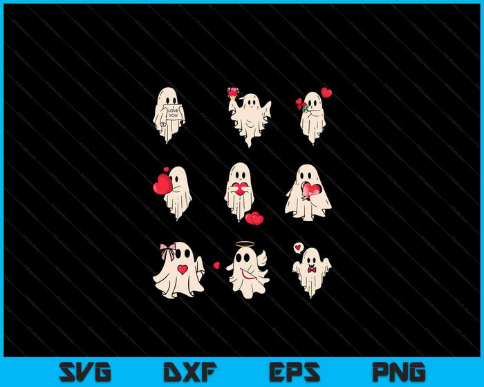 Retro Cute Ghost Valentines Day Women Men Spooky Valentines SVG PNG Digital Printable Files Retro Cute Ghost Valentines Day Women Men Spooky Valentines SVG PNG Digital Printable Files