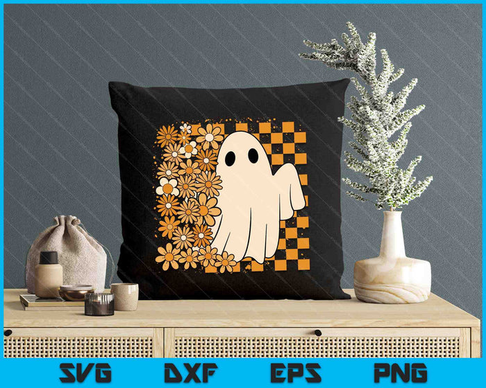 Retro Floral Pumpkin Ghost Spooky Season SVG PNG Digital Printable Files Retro Floral Pumpkin Ghost Spooky Season SVG PNG Digital Printable Files