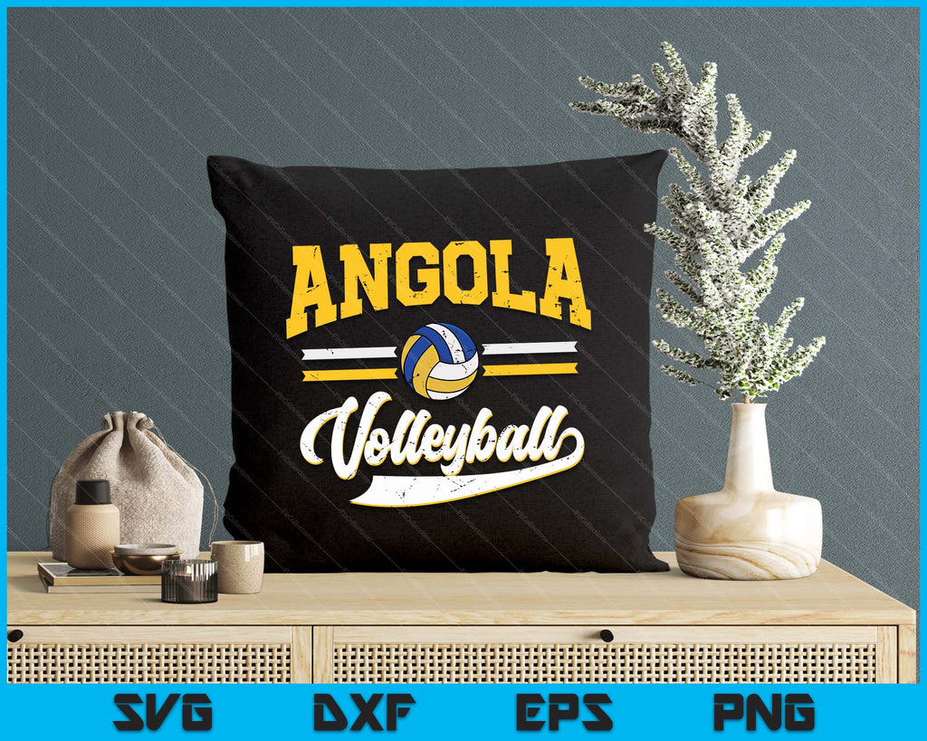 Retro Game Day Vintage Angola Volleyball SVG PNG Digital Cutting Files