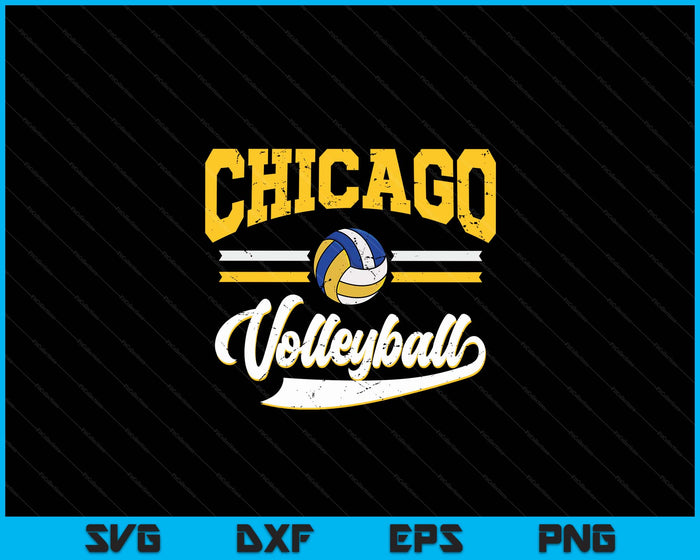 Retro Game Day Vintage Chicago Volleyball SVG PNG Digital Cutting Files Retro Game Day Vintage Chicago Volleyball SVG PNG Digital Cutting Files