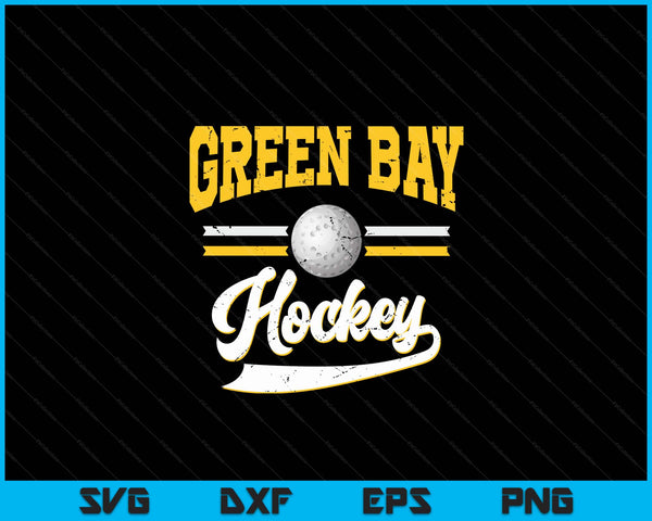 Retro Game Day Vintage Green Bay Hockey SVG PNG Digital Cutting Files