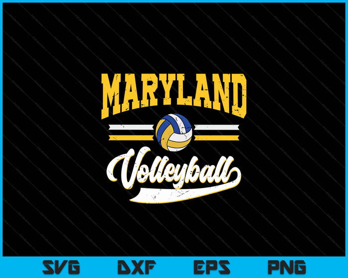 Retro Game Day Vintage Maryland Volleyball SVG PNG Digital Cutting Files Retro Game Day Vintage Maryland Volleyball SVG PNG Digital Cutting Files