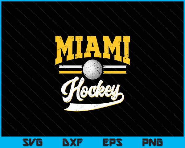 Retro Game Day Vintage Miami Hockey SVG PNG Digital Cutting Files