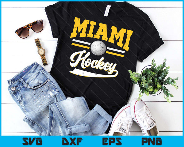 Retro Game Day Vintage Miami Hockey SVG PNG Digital Cutting Files