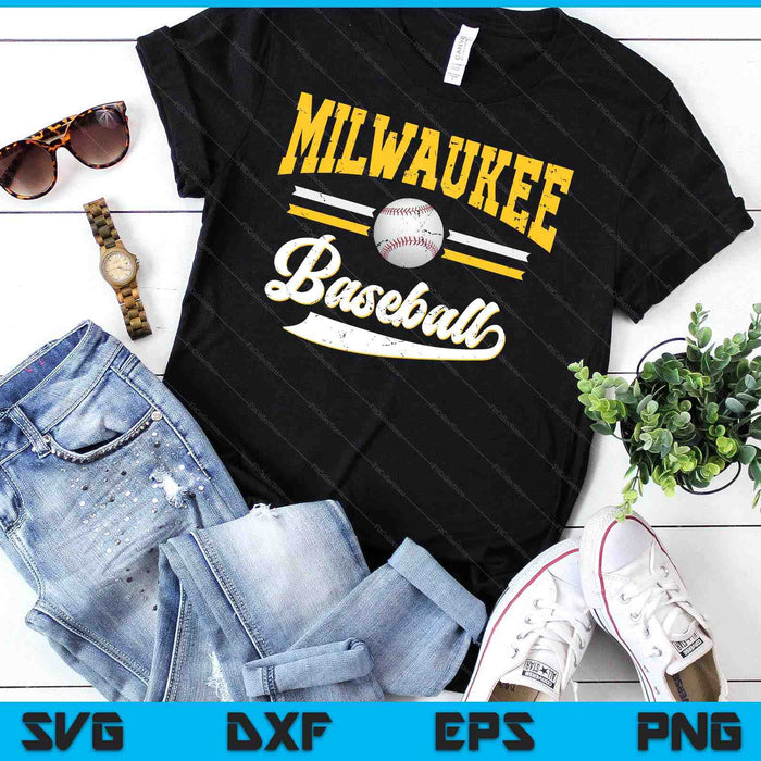 Retro Game Day Vintage Milwaukee Baseball SVG PNG Digital Cutting File Retro Game Day Vintage Milwaukee Baseball SVG PNG Digital Cutting File