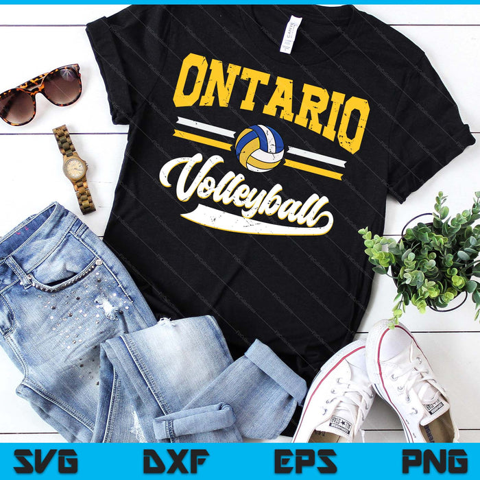 Retro Game Day Vintage Ontario Volleyball SVG PNG Digital Cutting File Retro Game Day Vintage Ontario Volleyball SVG PNG Digital Cutting File