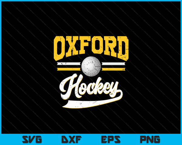 Retro Game Day Vintage Oxford Hockey SVG PNG Digital Cutting Files