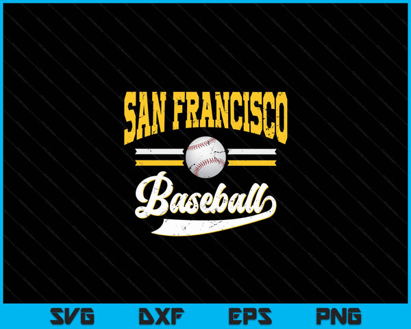 Retro Game Day Vintage San Francisco Baseball SVG PNG Digital Cutting Files