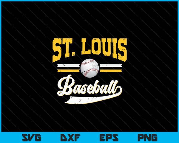 Retro Game Day Vintage St. Louis Baseball SVG PNG Digital Cutting Files