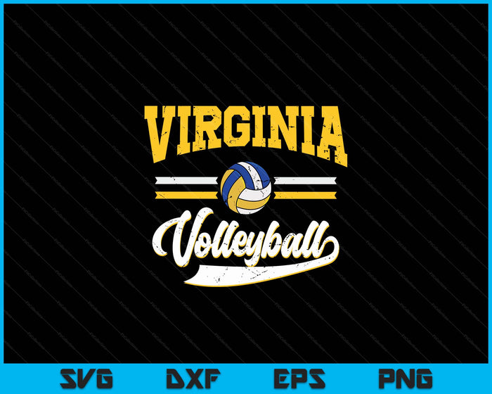 Retro Game Day Vintage Virginia Volleyball SVG PNG Digital Cutting Files Retro Game Day Vintage Virginia Volleyball SVG PNG Digital Cutting Files