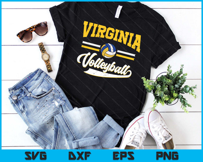Retro Game Day Vintage Virginia Volleyball SVG PNG Digital Cutting Files Retro Game Day Vintage Virginia Volleyball SVG PNG Digital Cutting Files
