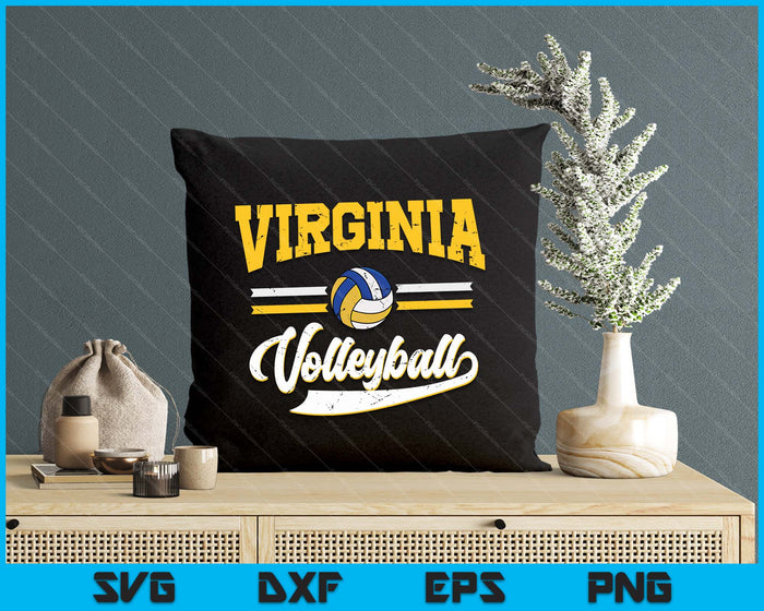 Retro Game Day Vintage Virginia Volleyball SVG PNG Digital Cutting Files Retro Game Day Vintage Virginia Volleyball SVG PNG Digital Cutting Files