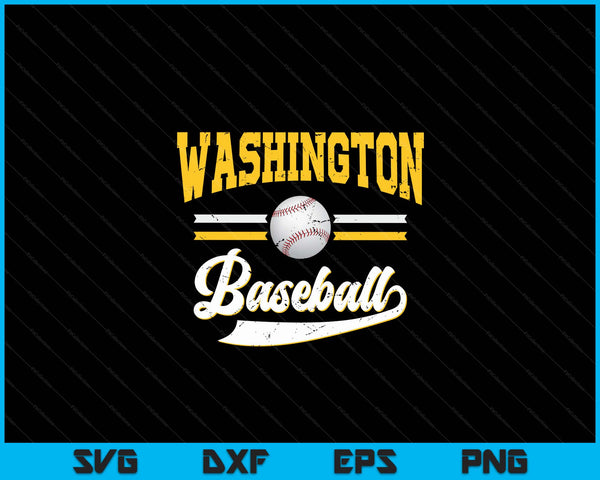 Retro Game Day Vintage Washington Baseball SVG PNG Digital Cutting Files