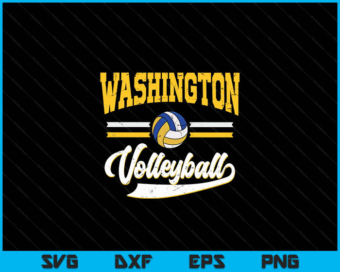 Retro Game Day Vintage Washington Volleyball SVG PNG Digital Cutting Files Retro Game Day Vintage Washington Volleyball SVG PNG Digital Cutting Files