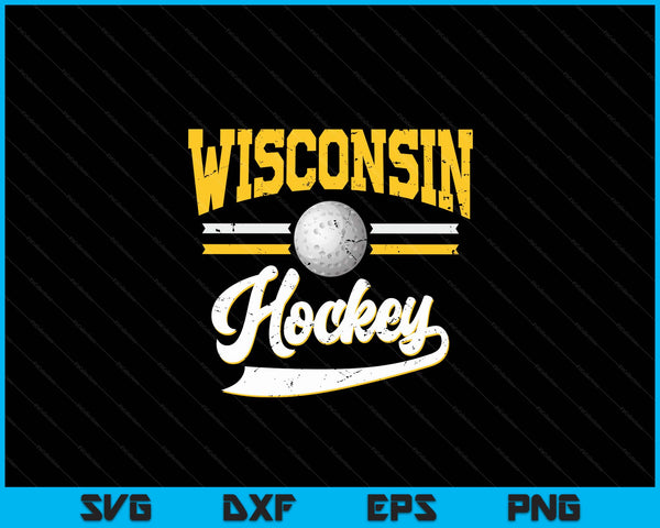 Retro Game Day Vintage Wisconsin Hockey SVG PNG Digital Cutting Files