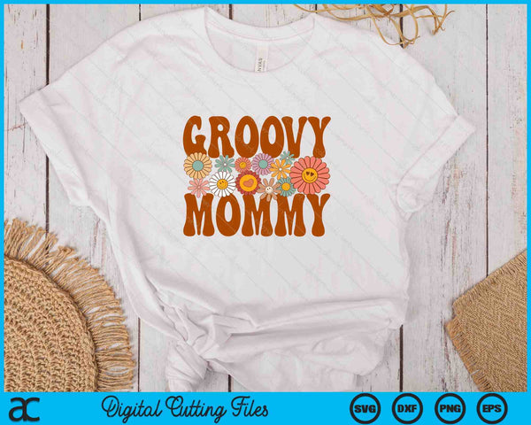 Retro Groovy Mommy Matching Family 1st Birthday Party SVG PNG Digital Printable Files