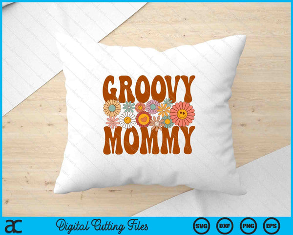 Retro Groovy Mommy Matching Family 1st Birthday Party SVG PNG Digital Printable Files
