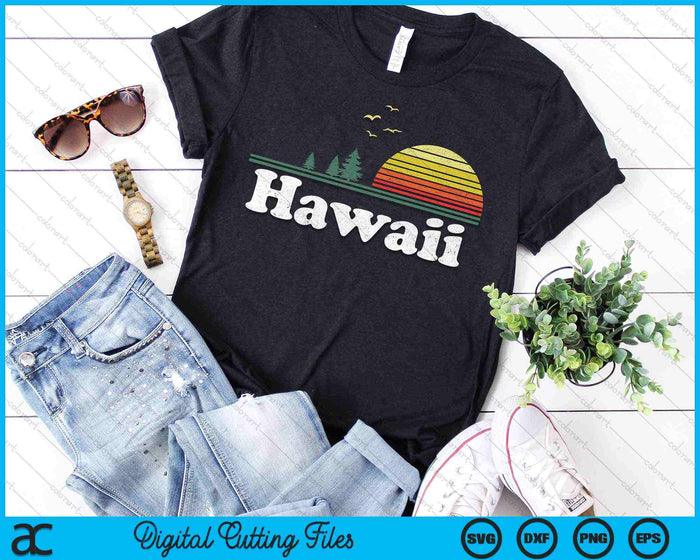 Retro Hawaii State Park HI Home Design SVG PNG Digital Cutting Files