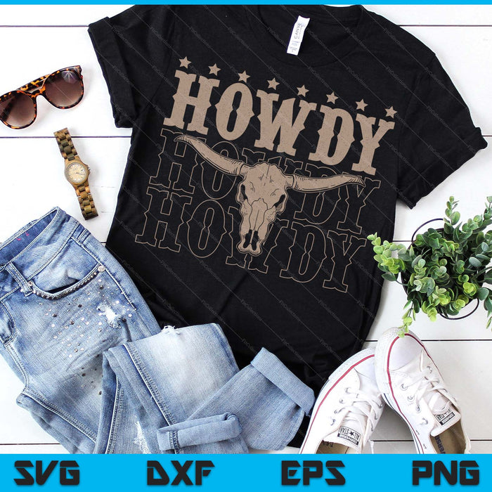 Retro Howdy Cow Bull Skull Cowboy Cowgirl Western Country SVG PNG Digital Printable Files Retro Howdy Cow Bull Skull Cowboy Cowgirl Western Country SVG PNG Digital Printable Files
