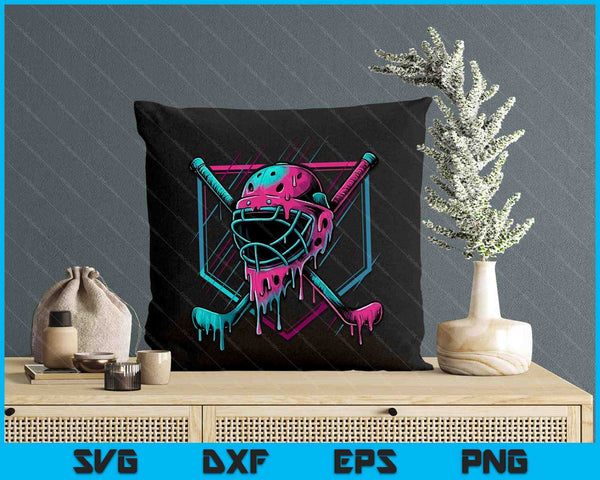 Retro Ice Cream Hockey For Boys Kids And Youth Hockey Drip SVG PNG Digital Printable Files