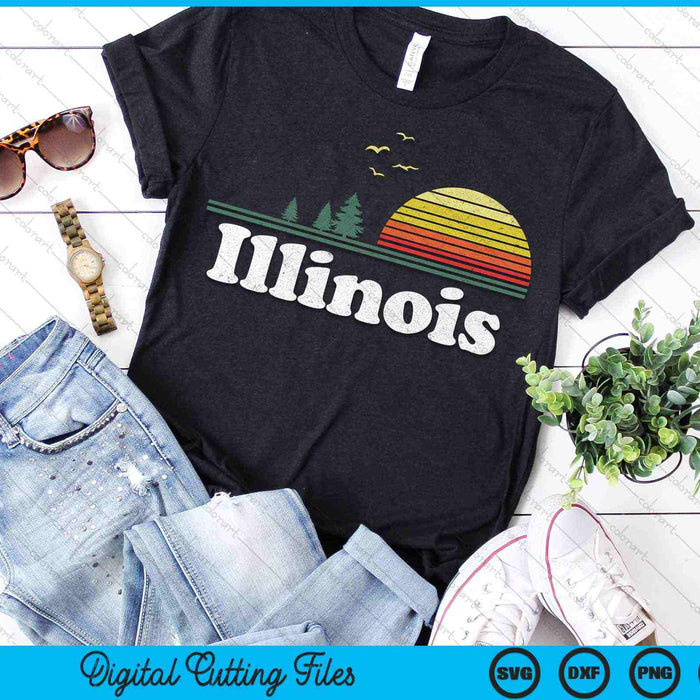 Retro Illinois State Park IL Home Design SVG PNG Archivos de corte digital Retro Illinois State Park IL Home Design SVG PNG Archivos de corte digital
