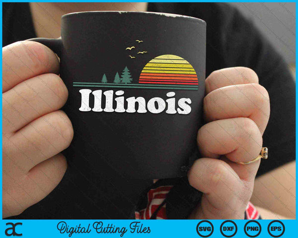 Retro Illinois State Park IL Home Design SVG PNG Archivos de corte digital