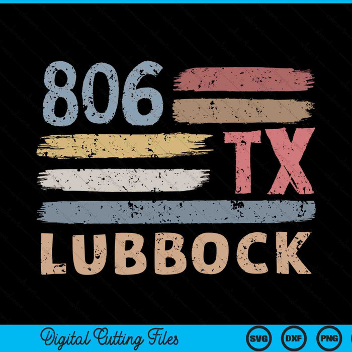 Retro Lubbock netnummer 806 bewoners staat Texas SVG PNG snijden afdrukbare bestanden Retro Lubbock netnummer 806 bewoners staat Texas SVG PNG snijden afdrukbare bestanden