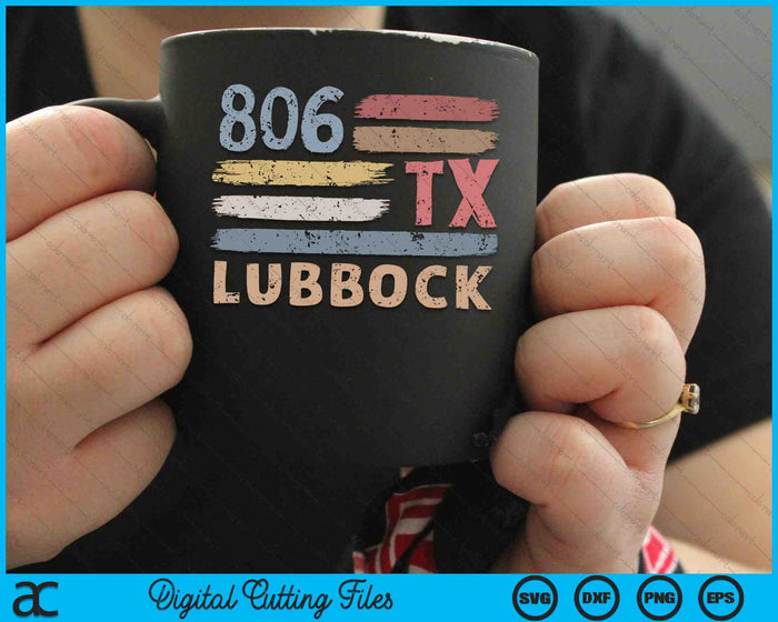 Retro Lubbock netnummer 806 bewoners staat Texas SVG PNG snijden afdrukbare bestanden Retro Lubbock netnummer 806 bewoners staat Texas SVG PNG snijden afdrukbare bestanden