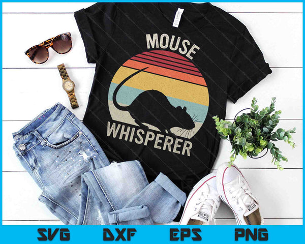 Retro Mouse Whisperer Shirt Mouse Lover Gift Funny Vintage SVG PNG Digital Printable Files