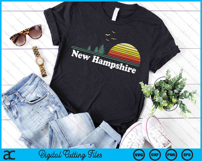 Retro New Hampshire State Park NH Home Design SVG PNG digitale snijbestanden Retro New Hampshire State Park NH Home Design SVG PNG digitale snijbestanden