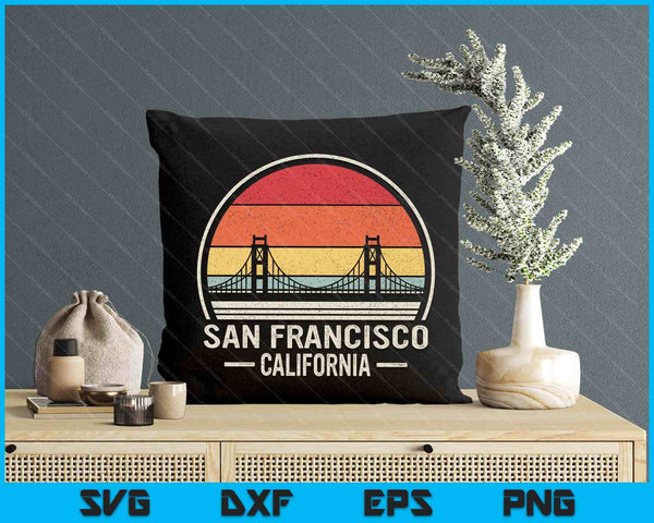 Retro San Francisco California Golden Gate Bridge Souvenir SVG PNG Digital Printable Files