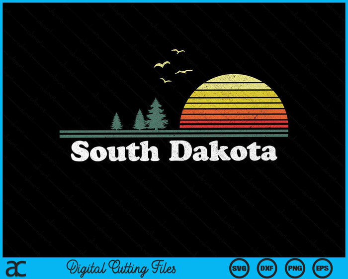 Retro South Dakota State Park SD Home Design SVG PNG Cortar archivos imprimibles Retro South Dakota State Park SD Home Design SVG PNG Cortar archivos imprimibles