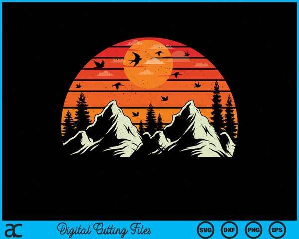 Retro Sunset Mountains & Trees For Campers Case SVG PNG Digital Cutting Files