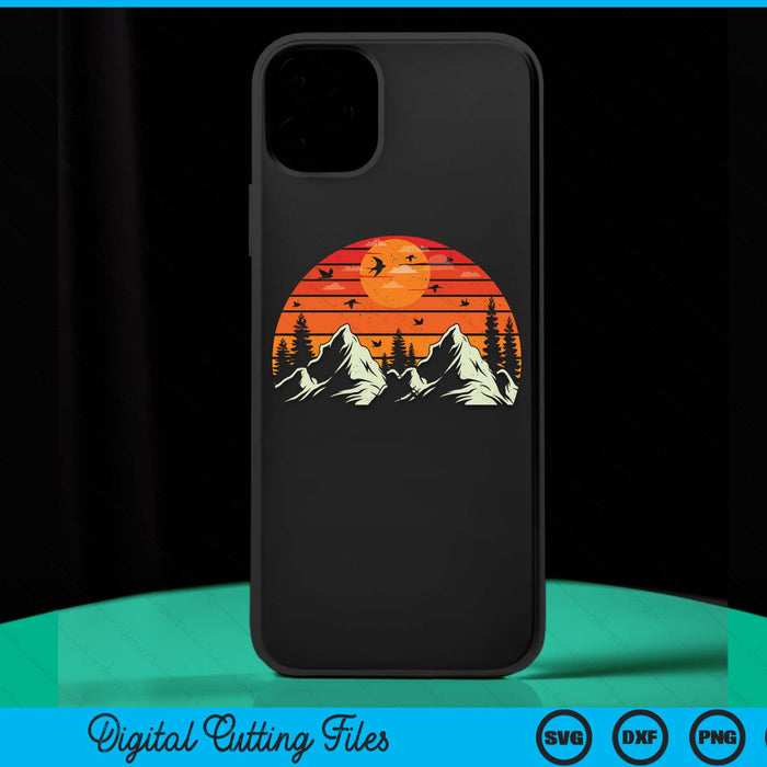 Retro Sunset Mountains & Trees For Campers Case SVG PNG Digital Cutting Files Retro Sunset Mountains & Trees For Campers Case SVG PNG Digital Cutting Files