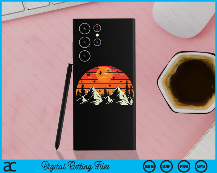 Retro Sunset Mountains & Trees For Campers Case SVG PNG Digital Cutting Files Retro Sunset Mountains & Trees For Campers Case SVG PNG Digital Cutting Files